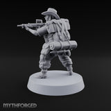 Brims Low, Bullpups Up Human Rifleman in Slouch Hat D