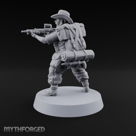 Brims Low, Bullpups Up Human Rifleman in Slouch Hat D