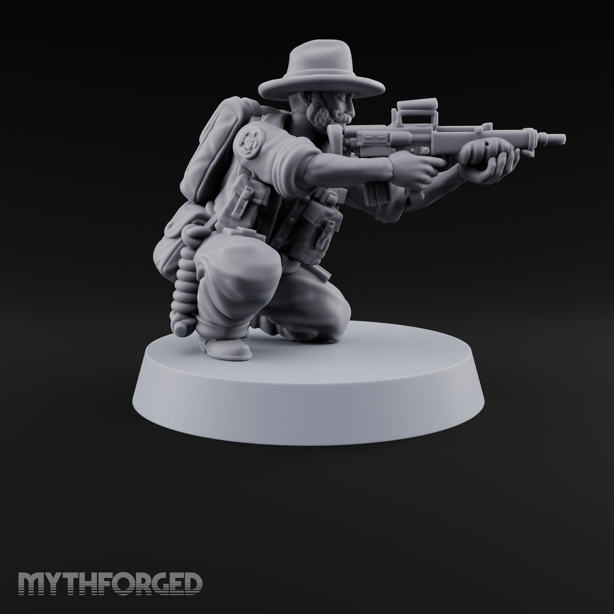 Brims Low, Bullpups Up Human Rifleman in Slouch Hat F