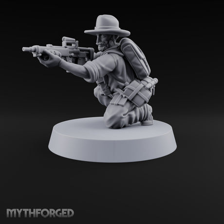 Brims Low, Bullpups Up Human Rifleman in Slouch Hat F