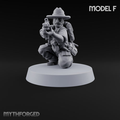 Brims Low, Bullpups Up Riflemen in Slouch Hats — F