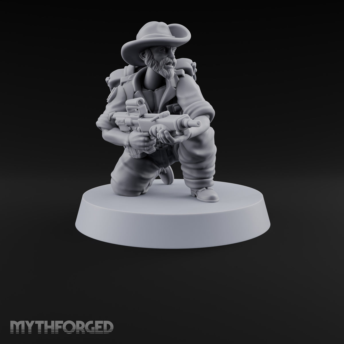 Brims Low, Bullpups Up Riflemen in Slouch Hats — H
