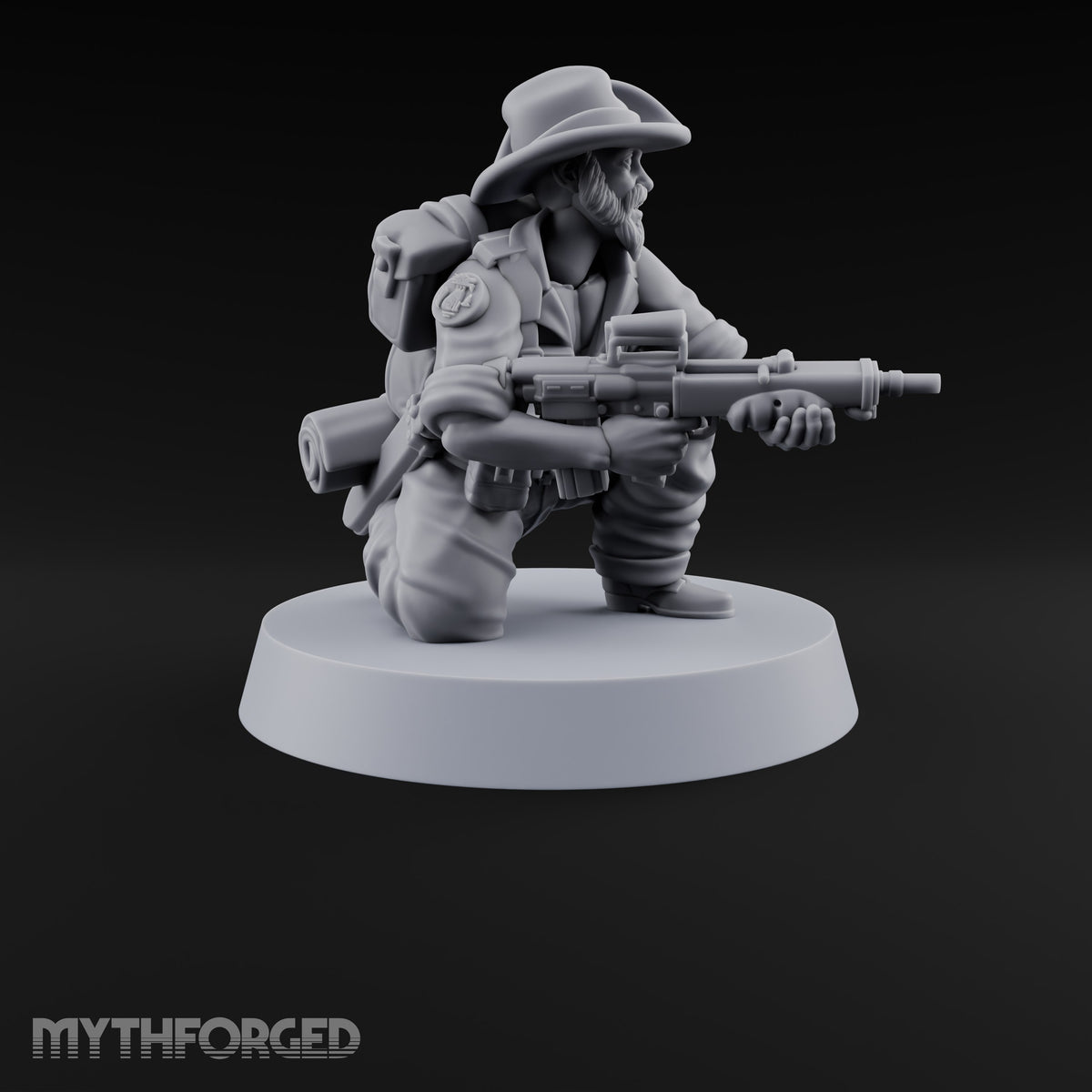 Brims Low, Bullpups Up Human Rifleman in Slouch Hat H