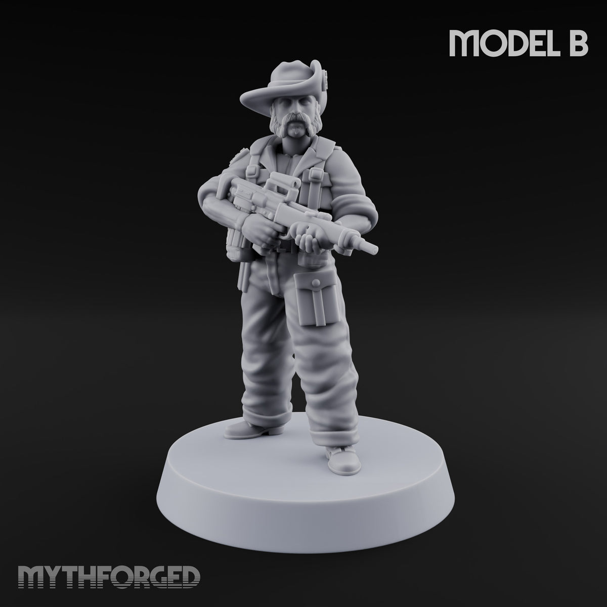 Unhurried Beards, Hurried Aim Human Rifleman in Slouch Hat B