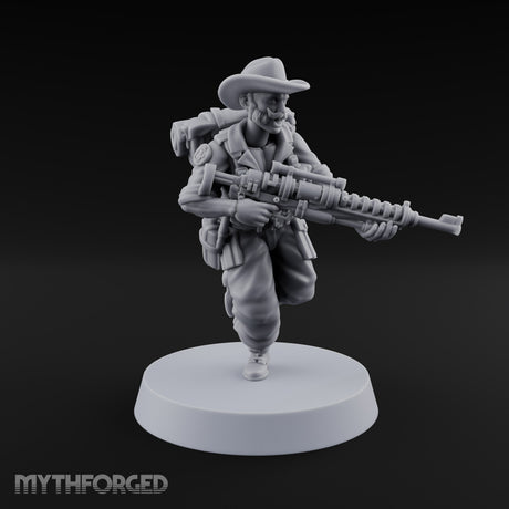 Beards Bristling, Rifles Humming Human Heavy Tesla Rifle Soldiers — A