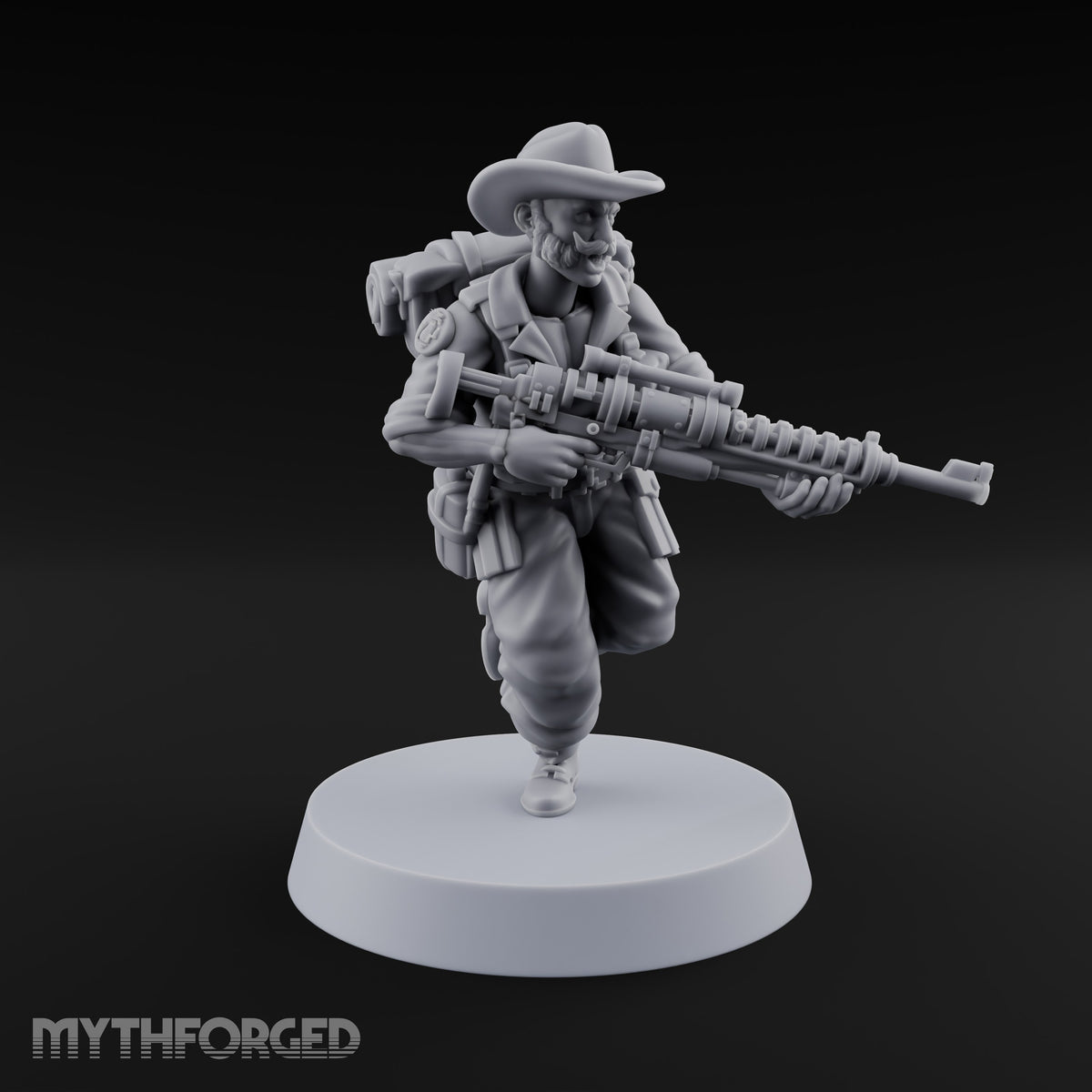 Beards Bristling, Rifles Humming Human Heavy Tesla Rifle Soldier A