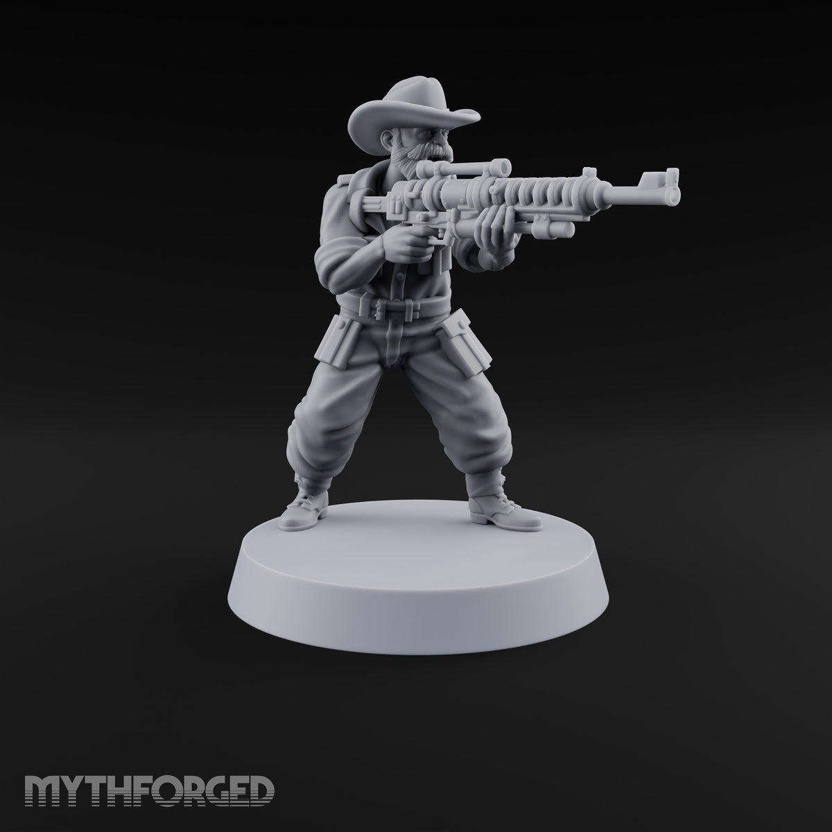 Beards Bristling, Rifles Humming Human Heavy Tesla Rifle Soldiers — B