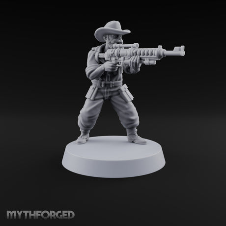 Beards Bristling, Rifles Humming Human Heavy Tesla Rifle Soldier B