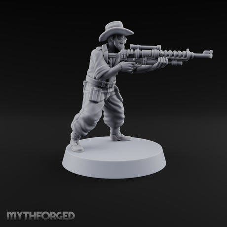 Beards Bristling, Rifles Humming Human Heavy Tesla Rifle Soldiers — B