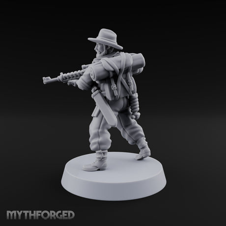 Beards Bristling, Rifles Humming Human Heavy Tesla Rifle Soldier C