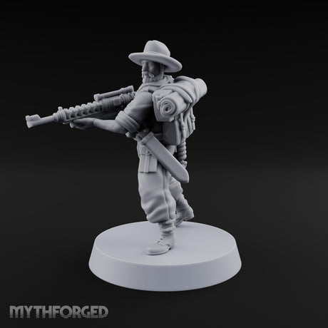 Beards Bristling, Rifles Humming Human Heavy Tesla Rifle Soldier C