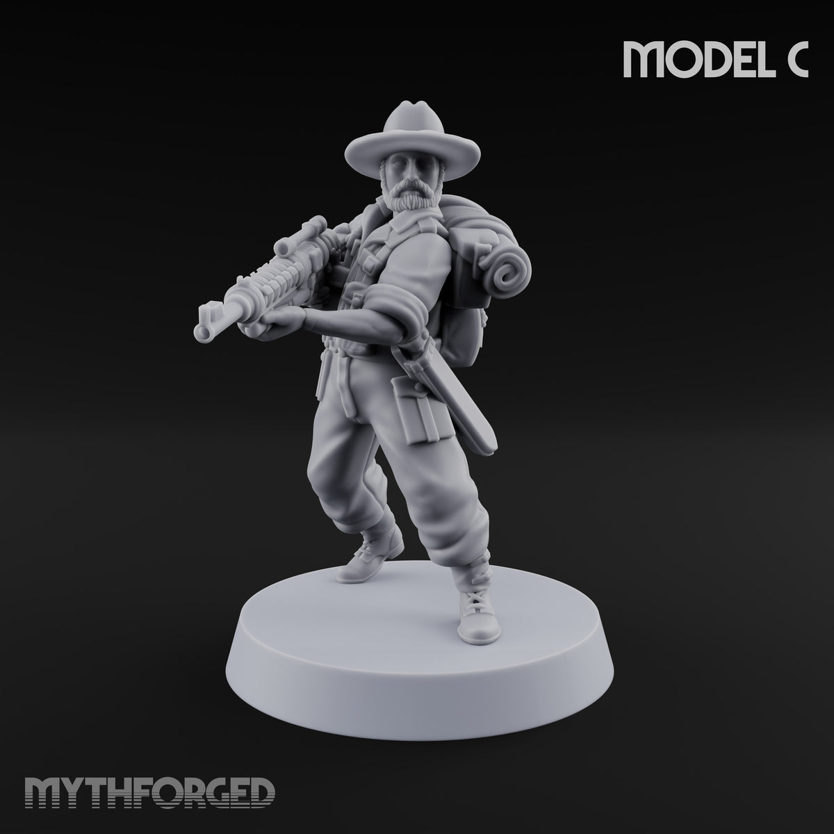 Beards Bristling, Rifles Humming Human Heavy Tesla Rifle Soldier C