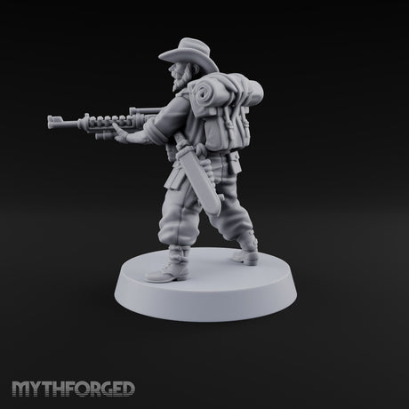 Beards Bristling, Rifles Humming Human Heavy Tesla Rifle Soldier D