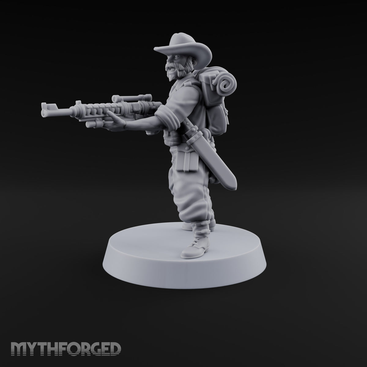 Beards Bristling, Rifles Humming Human Heavy Tesla Rifle Soldier D