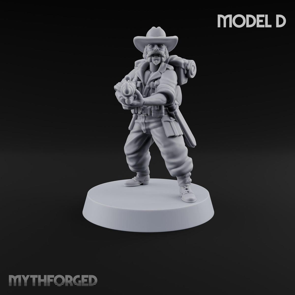 Beards Bristling, Rifles Humming Human Heavy Tesla Rifle Soldiers — D