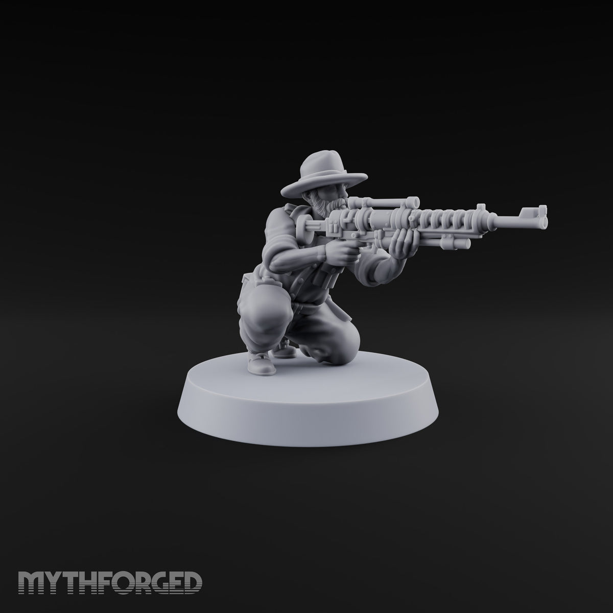 Beards Bristling, Rifles Humming Human Heavy Tesla Rifle Soldiers — E
