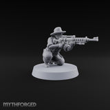 Beards Bristling, Rifles Humming Human Heavy Tesla Rifle Soldiers — E