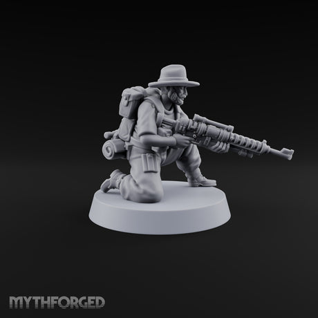 Beards Bristling, Rifles Humming Human Heavy Tesla Rifle Soldier F