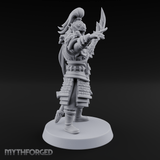 Blade Raised Chinese Style Human General Miniature for Dungeons and Dragons, Pathfinder or other TTRPGs