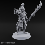 Blade Raised Chinese Style Human General Miniature for Dungeons and Dragons, Pathfinder or other TTRPGs