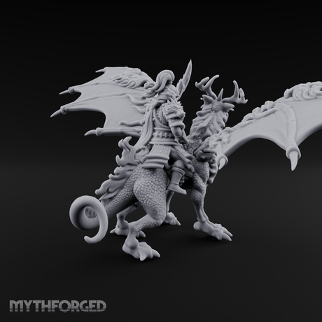 Wings Spread Wide Chinese Dragon Warlord Miniature for Dungeons and Dragons, Pathfinder or other TTRPGs