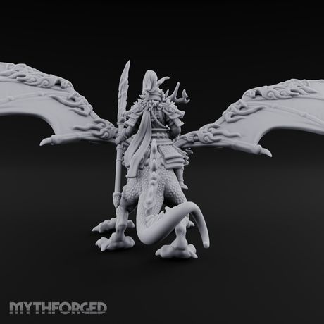 Wings Spread Wide Chinese Dragon Warlord Miniature for Dungeons and Dragons, Pathfinder or other TTRPGs