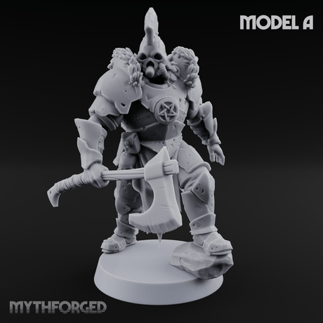 Skull Power Armored Space Warriors Miniature for Dungeons and Dragons, Pathfinder or other TTRPGs