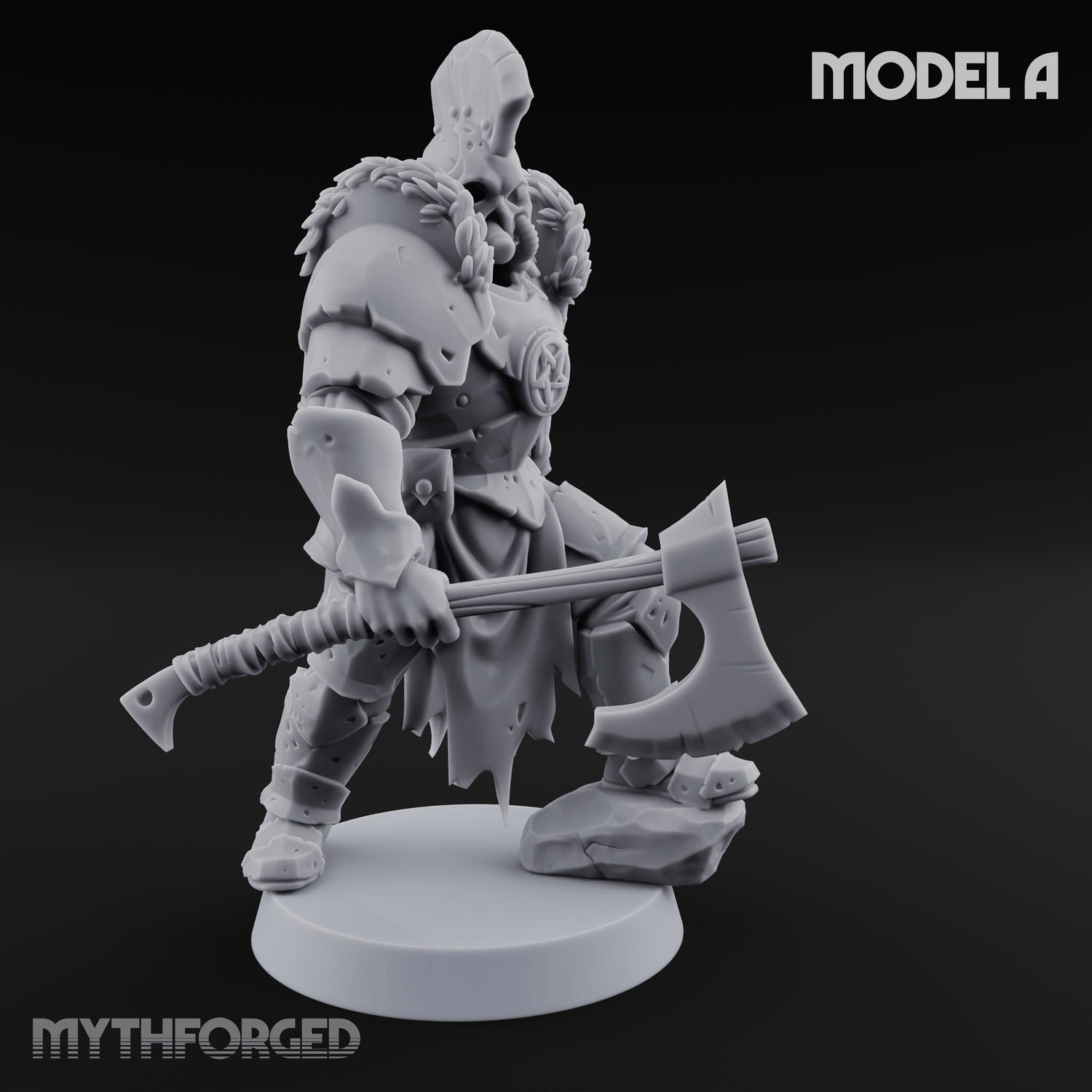 Skull Power Armored Space Warriors Miniature for Dungeons and Dragons, Pathfinder or other TTRPGs