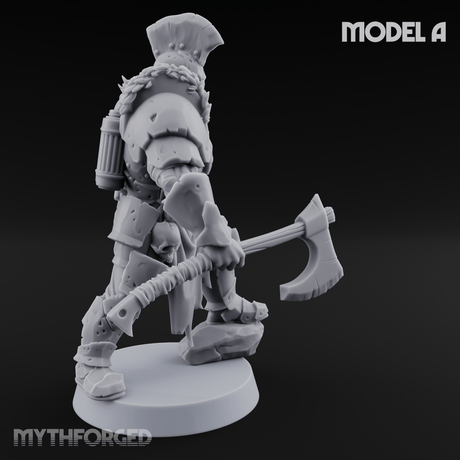 Skull Power Armored Space Warriors A Miniature for Dungeons and Dragons, Pathfinder or other TTRPGs