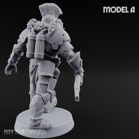Skull Power Armored Space Warriors A Miniature for Dungeons and Dragons, Pathfinder or other TTRPGs