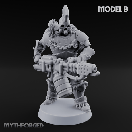 Skull Power Armored Space Warriors Miniature for Dungeons and Dragons, Pathfinder or other TTRPGs