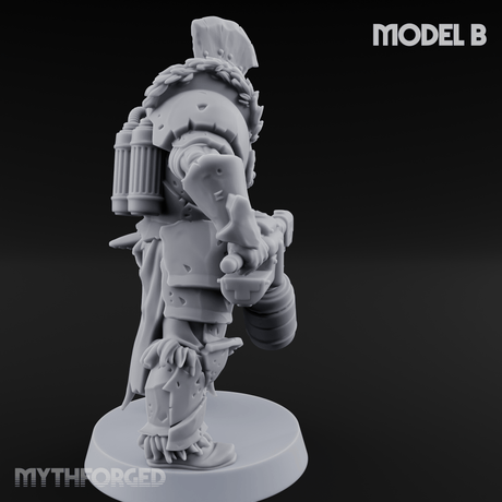 Skull Power Armored Space Warriors B Miniature for Dungeons and Dragons, Pathfinder or other TTRPGs