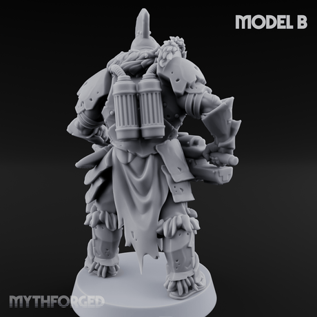 Skull Power Armored Space Warriors B Miniature for Dungeons and Dragons, Pathfinder or other TTRPGs