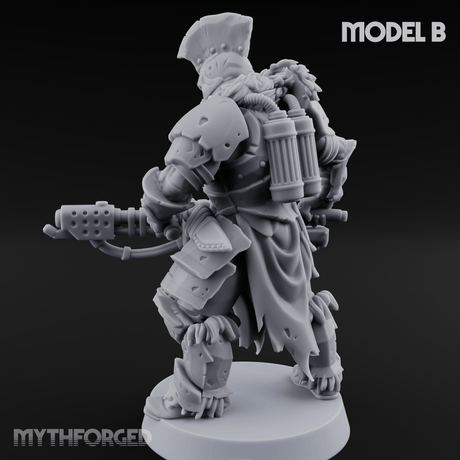 Skull Power Armored Space Warriors B Miniature for Dungeons and Dragons, Pathfinder or other TTRPGs