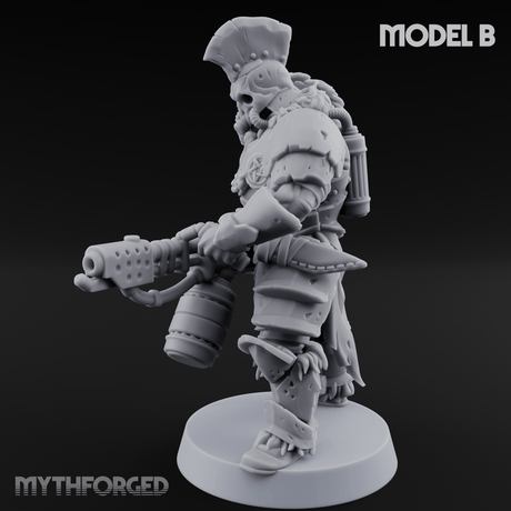 Skull Power Armored Space Warriors B Miniature for Dungeons and Dragons, Pathfinder or other TTRPGs
