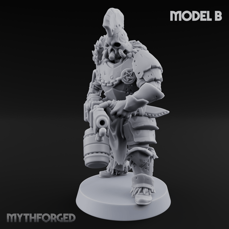 Skull Power Armored Space Warriors B Miniature for Dungeons and Dragons, Pathfinder or other TTRPGs