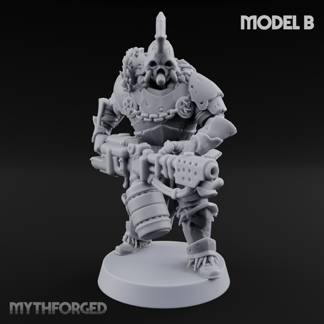 Skull Power Armored Space Warriors B Miniature for Dungeons and Dragons, Pathfinder or other TTRPGs