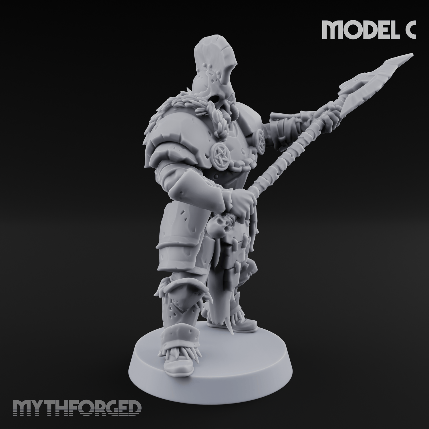 Skull Power Armored Space Warriors Miniature for Dungeons and Dragons, Pathfinder or other TTRPGs