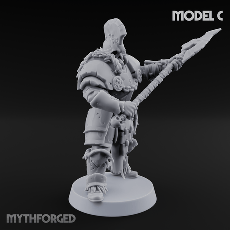 Skull Power Armored Space Warriors C Miniature for Dungeons and Dragons, Pathfinder or other TTRPGs
