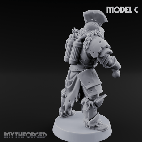 Skull Power Armored Space Warriors C Miniature for Dungeons and Dragons, Pathfinder or other TTRPGs