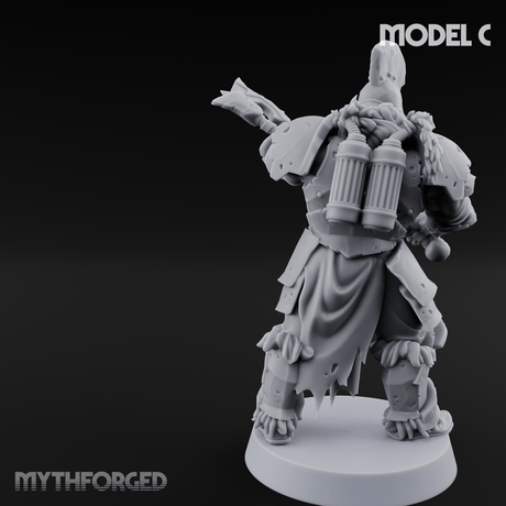 Skull Power Armored Space Warriors C Miniature for Dungeons and Dragons, Pathfinder or other TTRPGs