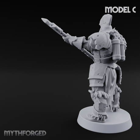 Skull Power Armored Space Warriors C Miniature for Dungeons and Dragons, Pathfinder or other TTRPGs
