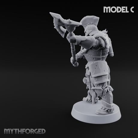 Skull Power Armored Space Warriors C Miniature for Dungeons and Dragons, Pathfinder or other TTRPGs