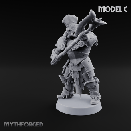 Skull Power Armored Space Warriors C Miniature for Dungeons and Dragons, Pathfinder or other TTRPGs