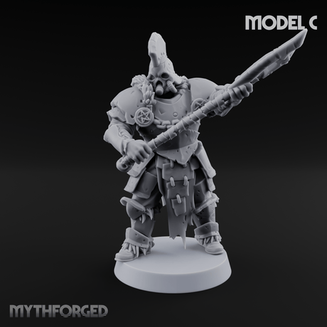 Skull Power Armored Space Warriors C Miniature for Dungeons and Dragons, Pathfinder or other TTRPGs
