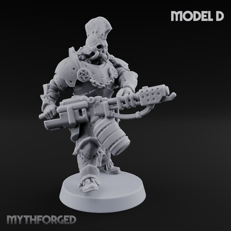 Skull Power Armored Space Warriors Miniature for Dungeons and Dragons, Pathfinder or other TTRPGs