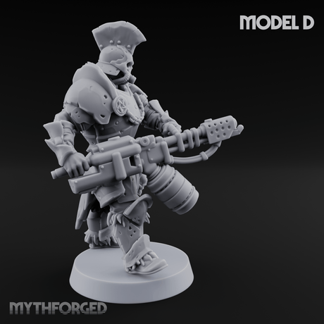 Skull Power Armored Space Warriors D Miniature for Dungeons and Dragons, Pathfinder or other TTRPGs