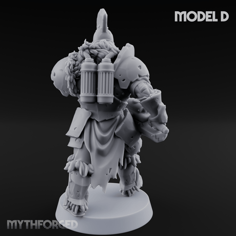 Skull Power Armored Space Warriors D Miniature for Dungeons and Dragons, Pathfinder or other TTRPGs
