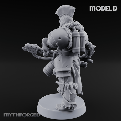 Skull Power Armored Space Warriors D Miniature for Dungeons and Dragons, Pathfinder or other TTRPGs