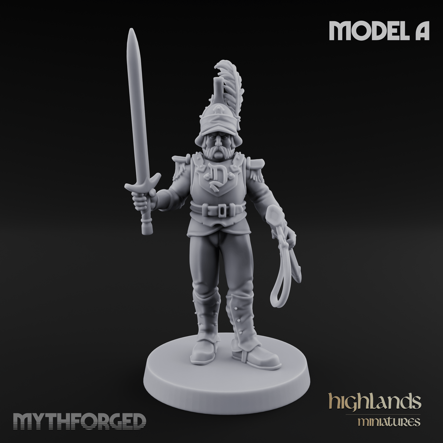 Plume Standing Proud Human Guards Miniature for Dungeons and Dragons, Pathfinder or other TTRPGs